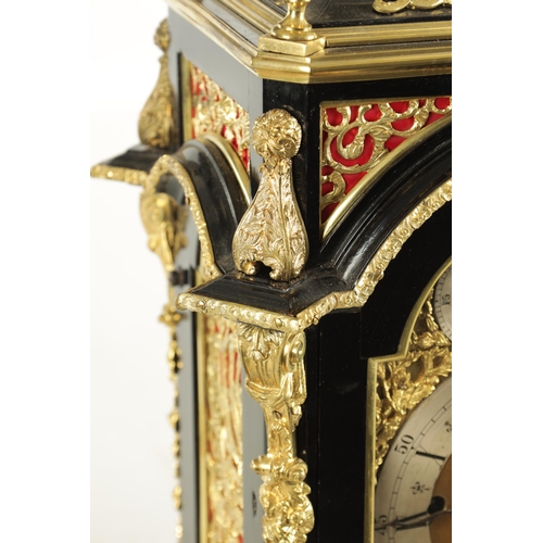 986 - A LATE 19TH CENTURY ENGLISH ORMOLU MOUNTED QUARTER CHIMING BRACKET CLOCK the bell top style case of ... 