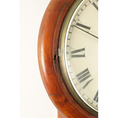 989 - T. HANMAN, GLOUCESTER. A LATE 19TH CENTURY MAHOGANY FUSEE WALL CLOCK the drop box style case having ... 