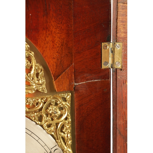 991 - JOHN GILBERTSON, RIPPON (RIPON). A GEORGE III FIGURED MAHOGANY QUARTER CHIMING VERGE BRACKET CLOCK, ... 