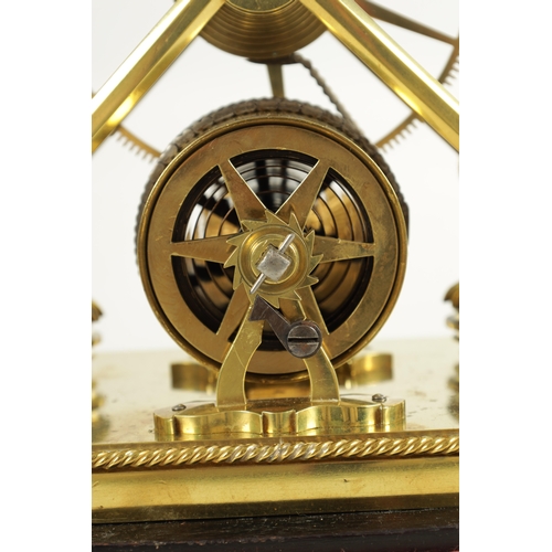 992 - WHITEHURST, DERBY A RARE EARLY 19TH CENTURY ENGLISH SKELETON CLOCK the inverted Y-shaped frame raise... 