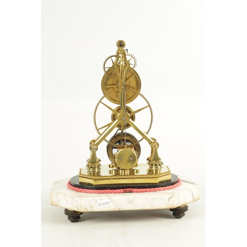 992 - WHITEHURST, DERBY A RARE EARLY 19TH CENTURY ENGLISH SKELETON CLOCK the inverted Y-shaped frame raise... 