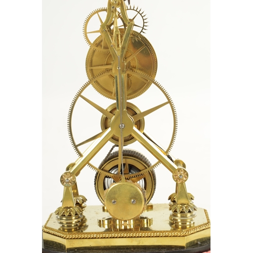 992 - WHITEHURST, DERBY A RARE EARLY 19TH CENTURY ENGLISH SKELETON CLOCK the inverted Y-shaped frame raise... 