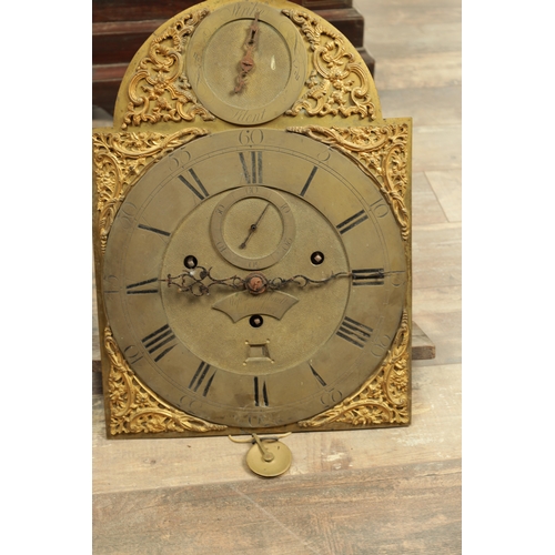 999 - STEPHEN RIMBAULT, LONDON. A GEORGE III QUARTER CHIMING LONGCASE CLOCK, the brass inlaid figured maho... 