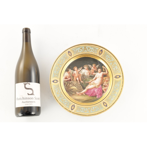 118 - A LATE 19TH CENTURY 'VIENNA' CABINET PLATE, the dished centre painted with an allegorical scene of p... 