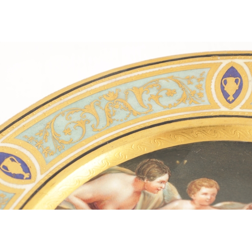 118 - A LATE 19TH CENTURY 'VIENNA' CABINET PLATE, the dished centre painted with an allegorical scene of p... 
