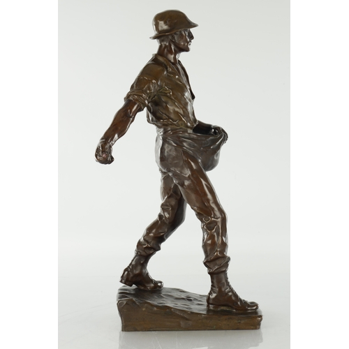 875 - FERDINAND FRICK (GERMAN, 1878-1939) AN EARLY 20TH CENTURY PATINATED BRONZE FIGURAL SCULPTURE, 'The S... 