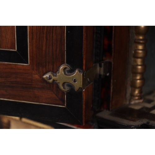 1126 - A FINE 17TH CENTURY ANTWERP TORTOISESHELL AND EBONY CABINET ON LATER STAND the rectangular superstru... 