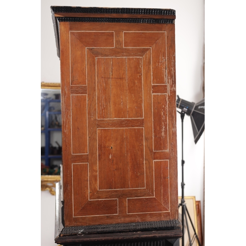 1126 - A FINE 17TH CENTURY ANTWERP TORTOISESHELL AND EBONY CABINET ON LATER STAND the rectangular superstru... 