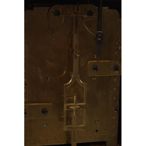 1342 - A REGENCY PAD TOP DOUBLE FUSEE CENTRE SECONDS EBONISED BRACKET CLOCK The break arched case with gilt... 