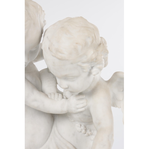 ATTRIBUTED TO ETIENNE FALCONET A 19TH CENTURY WHITE MARBLE FIGURAL ...