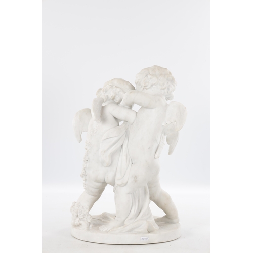 ATTRIBUTED TO ETIENNE FALCONET A 19TH CENTURY WHITE MARBLE FIGURAL ...