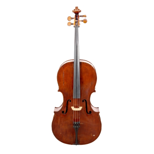 AN 18TH CENTURY CELLO IN THE MANNER OF LOCKEY HILL with two bows and a ...