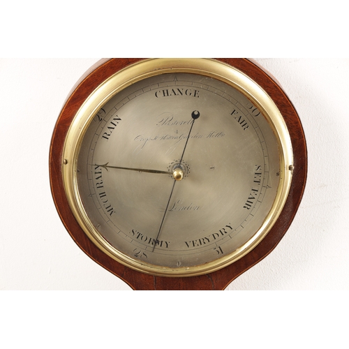 PASTORETTI A GEORGE III INLAID MAHOGANY SHERATON WHEEL BAROMETER with ...