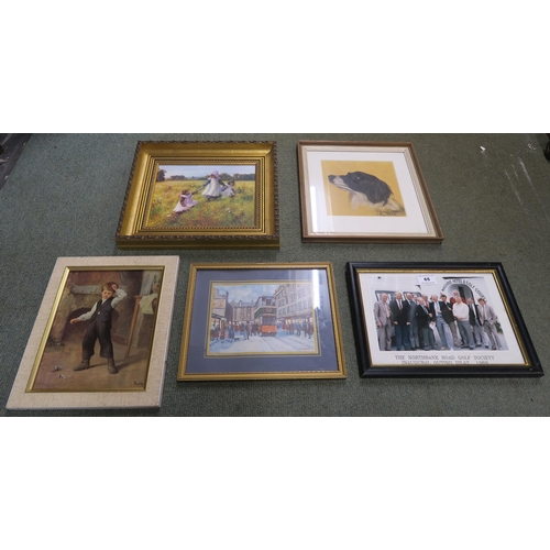 65 - A lot of five assorted framed pictures (5)