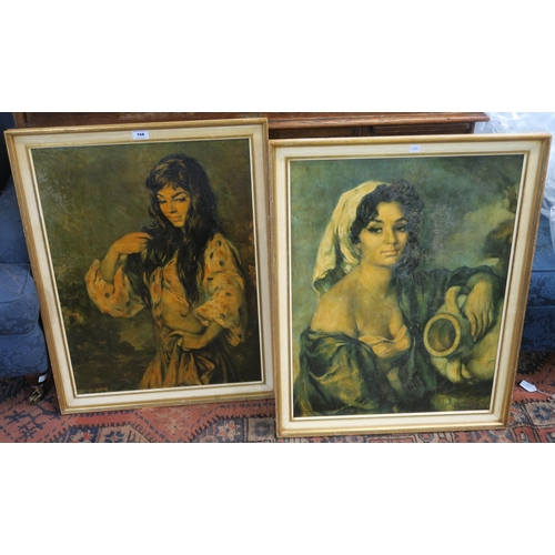 68 - A lot comprising two framed portraits of ladies and five framed prints (7)