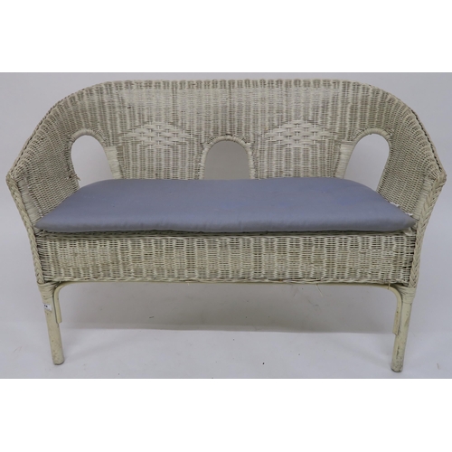 74 - A 20th century Lloyd loom style two seater lounger