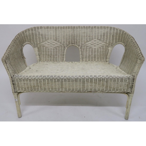 74 - A 20th century Lloyd loom style two seater lounger