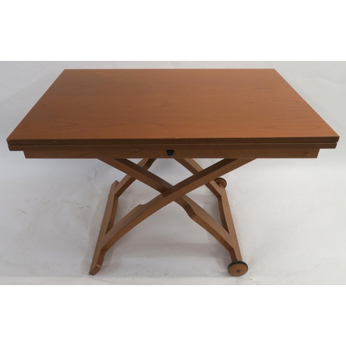 75 - A modern cherrywood Calligaris Mascotte metamorphic dining/coffee table 71cm high x 141cm long x 106... 