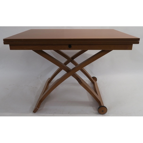 75 - A modern cherrywood Calligaris Mascotte metamorphic dining/coffee table 71cm high x 141cm long x 106... 