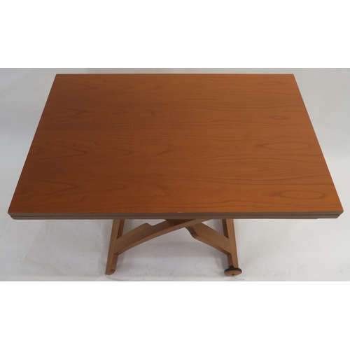 75 - A modern cherrywood Calligaris Mascotte metamorphic dining/coffee table 71cm high x 141cm long x 106... 