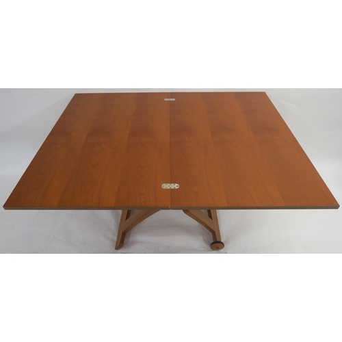 75 - A modern cherrywood Calligaris Mascotte metamorphic dining/coffee table 71cm high x 141cm long x 106... 