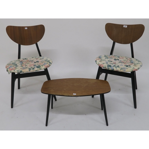 84 - A pair of mid 20th century dining chairs and a mid 20th century occasional table (3)