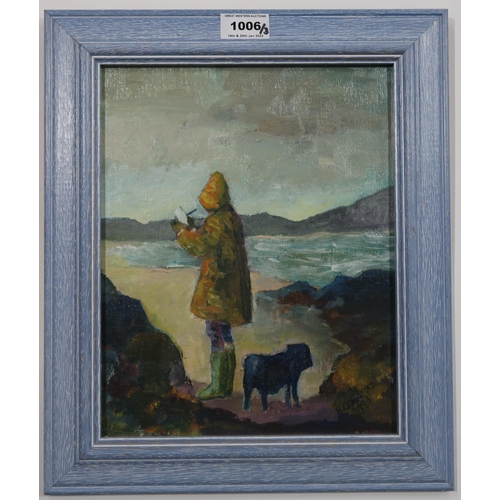 1006 - SCOTTISH SCHOOL TWO BEACH SCENES Acrylic on board, signed (Bet Mawer) lower right, (15 x 24cm), Oil ... 