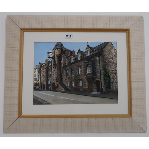 1011 - PETER FINNIGEN (SCOTTISH) CANONGATE TOLLBOTH, WHITE HORSE CLOSE (EDINBURGH) Acrylic on board, both ... 