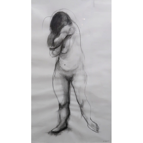 1018 - MAUREEN BINNIE (SCOTTISH b.1958) TWO FEMALE NUDE LIFE DRAWINGS Graphite on paper, both signed lower... 