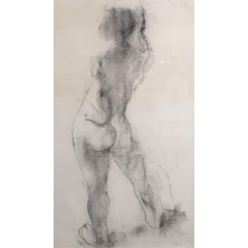 1018 - MAUREEN BINNIE (SCOTTISH b.1958) TWO FEMALE NUDE LIFE DRAWINGS Graphite on paper, both signed lower... 