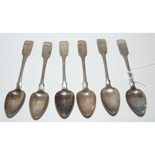 799 - A set of six Scottish provincial silver teaspoons by Charles Fowler Elgin c1820