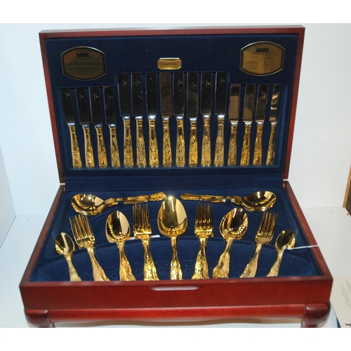 824 - A canteen of gold plated cutlery by Viners (58 piece)