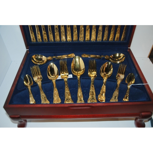 824 - A canteen of gold plated cutlery by Viners (58 piece)