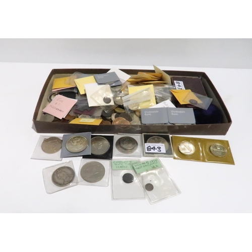 843 - A lot comprising various GB pre & post decimal coins, commemorative & foreign coins