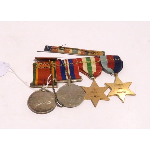 851 - A WW2 group of four medals including an African General Service medal to 229820 J H Hamilton