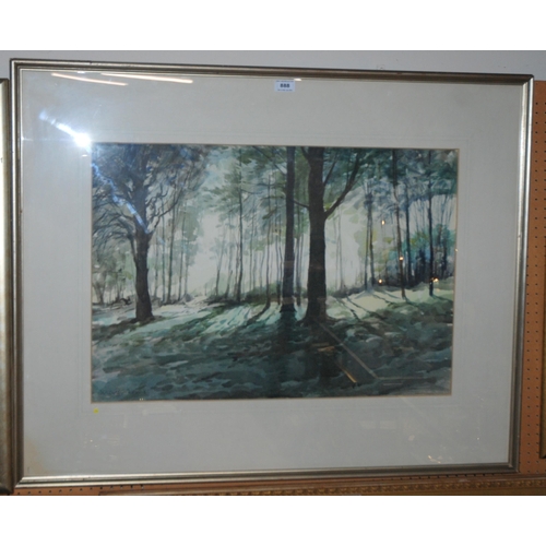 888 - JOHN MATHIESON Woodland, signed, watercolour, dated, (19)82, 49 x 70cm