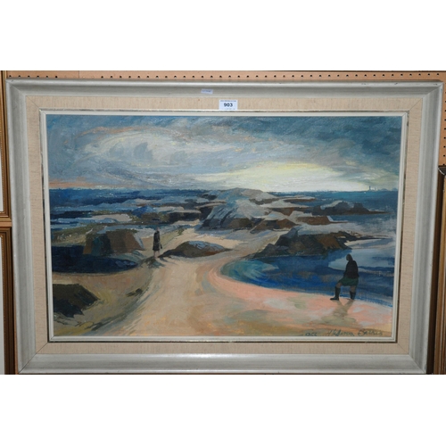 903 - SIR HARRY JEFFERSON BARNES C.B.E Auchenteil, Helensburgh, signed, oil on board, dated, 1966, 50 x 74... 