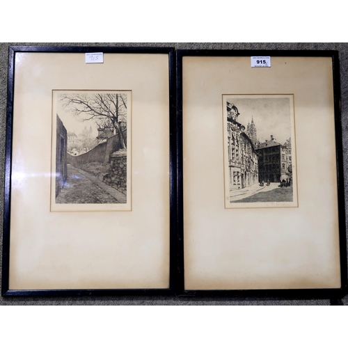 915 - SEVEN VARIOUS BRITISH ETCHINGS (7)