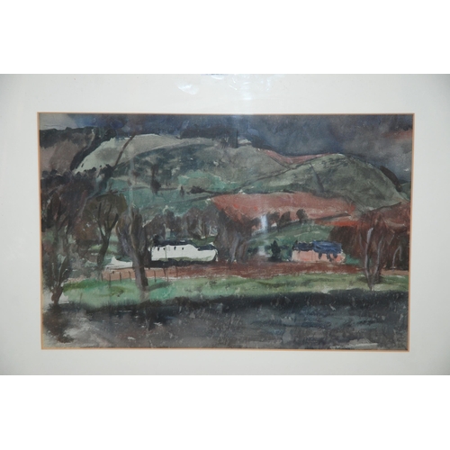 950 - WILLIAM WILSON Hill farm, watercolour, 34 x 53cm Provenance The Artists Studio Sale