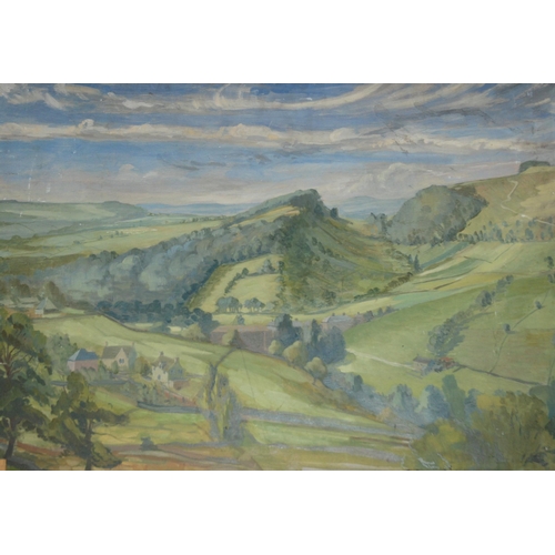 952 - SIR HARRY JEFFERSON BARNES Hassop Gap, Derbyshire, oil on board, 55 x 75cm