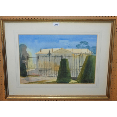 953 - SIR HARRY JEFFERSON BARNES Mid Day, Montpellier, signed, watercolour, dated, 1964, 35 x 51cm