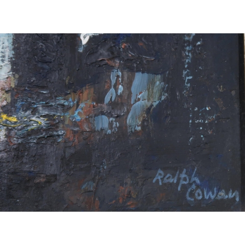 976 - RALPH COWAN (SCOTTISH 1917-1977) SEA CAVE Oil on board, signed lower right, 49 x 36cm