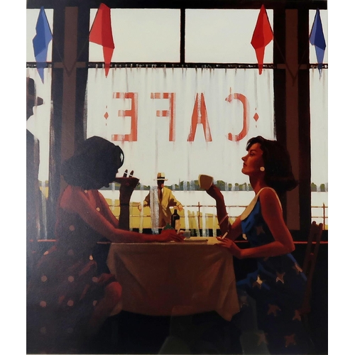 980 - JACK VETTRIANO (SCOTTISH CONTEMPORARY b. 1951) CAFE DAYS Print multiple, signed lower right and edi... 