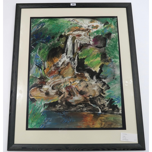 989 - DAVID PROSSER (SCOTTISH CONTEMPORARY) WATERFALL 1 Mixed media, signed lower right, 76 x 61cm Roger ... 