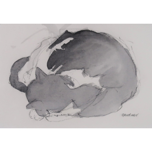 992 - ALEXANDRA (SANDIE) GARDNER (SCOTTISH CONTEMPORARY b.1945) SWEEP ASLEEP Graphite and ink on paper, s... 