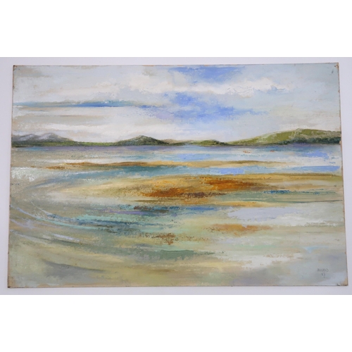 999 - LOUISE GIBSON ANNAND (SCOTTISH 1915-2012) XANIA BEACH SPRAY Oil on board, signed and titled lower r... 