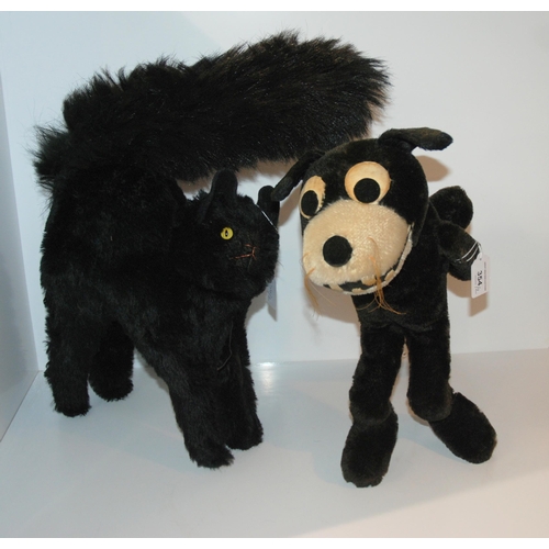 354 - A vintage Felix the cat, 30cm high and a black cat, 50cm high (2)