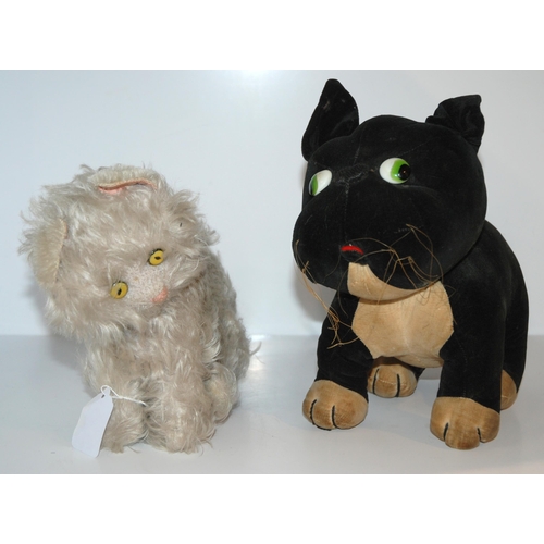 355 - A Einko style dog with stich claws, 26cm wide and a musical cat (2)