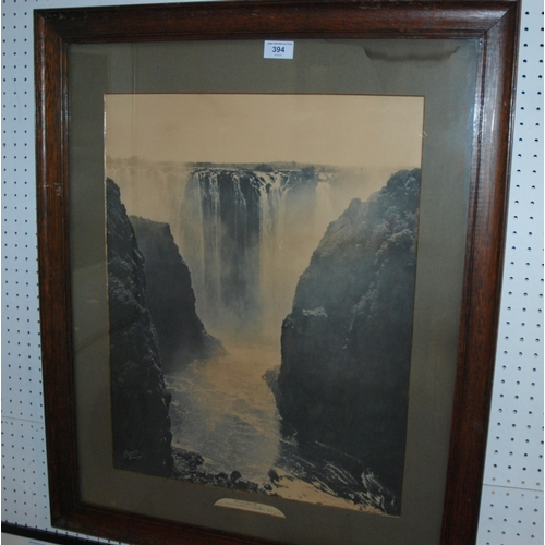 394 - After Pedrottis, Below Chasm, Victoria Falls, Zambesi River, 1906, framed and glazed, 76 x 58cm over... 