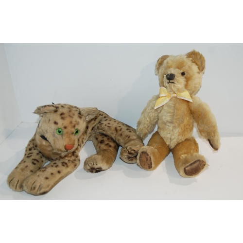 403 - A Steiff leopard, Norah Welling style sailor doll, Teddy bear and Ideal Doll and modern robot (5)